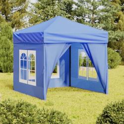 Tente de r&eacute;ception pliable avec parois Bleu 2x2 m