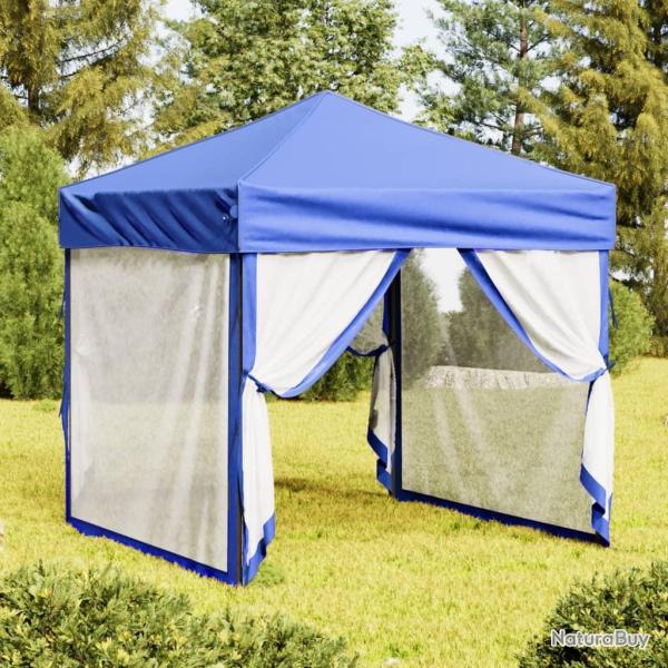 Tente de rception pliable avec parois Bleu 2x2 m alsavelo