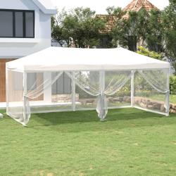 Tente de r&eacute;ception pliable avec parois Blanc 3x6 m alsavelo