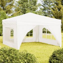 Tente de r&eacute;ception pliable avec parois Blanc 3x3 m