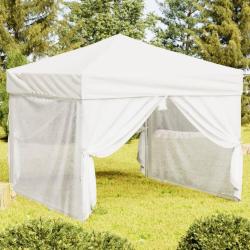Tente de r&eacute;ception pliable avec parois Blanc 3x3 m