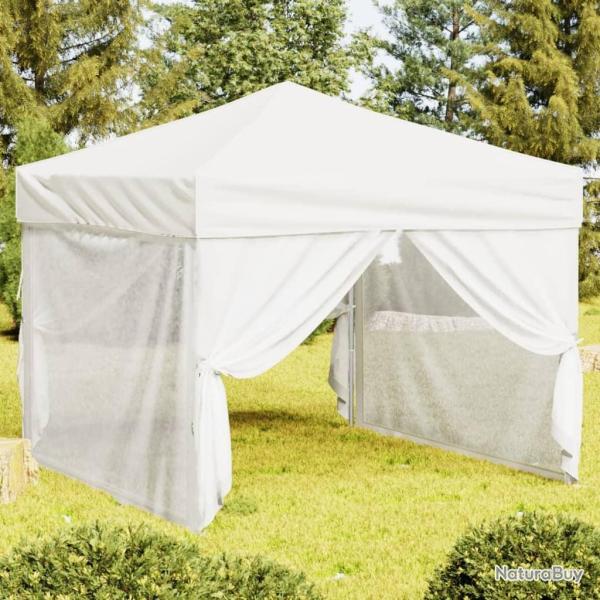 Tente de r�ception pliable avec parois Blanc 3x3 m