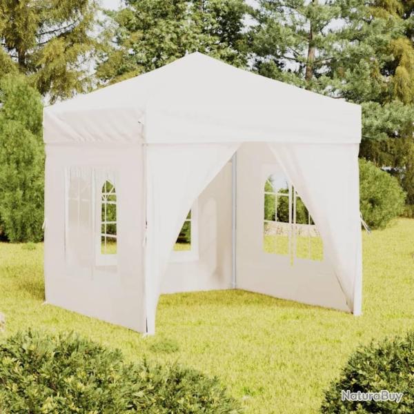 Tente de r�ception pliable avec parois Blanc 2x2 m