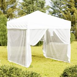 Tente de r&eacute;ception pliable avec parois Blanc 2x2 m