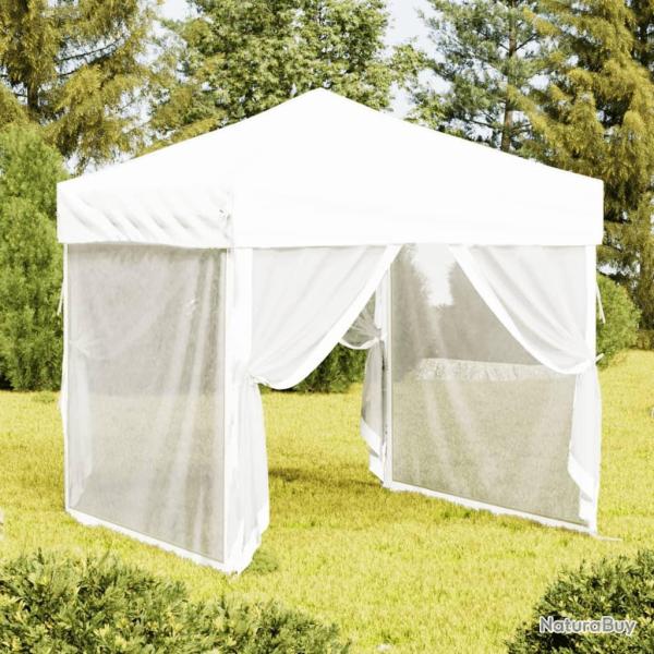 Tente de r�ception pliable avec parois Blanc 2x2 m alsavelo