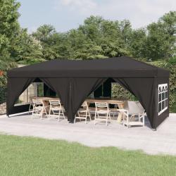 Tente de r&eacute;ception pliable avec parois Anthracite 3x6 m alsavelo