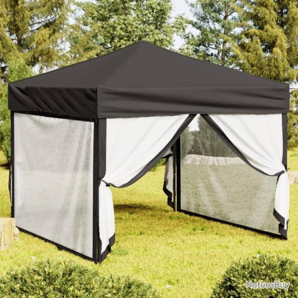 Tente de r�ception pliable avec parois Anthracite 3x3 m