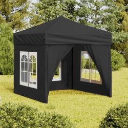 Tente de r&eacute;ception pliable avec parois Anthracite 2x2 m