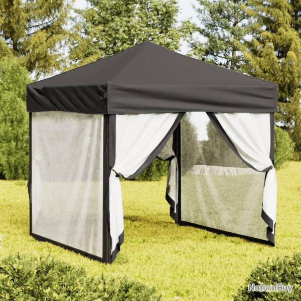 Tente de r�ception pliable avec parois Anthracite 2x2 m