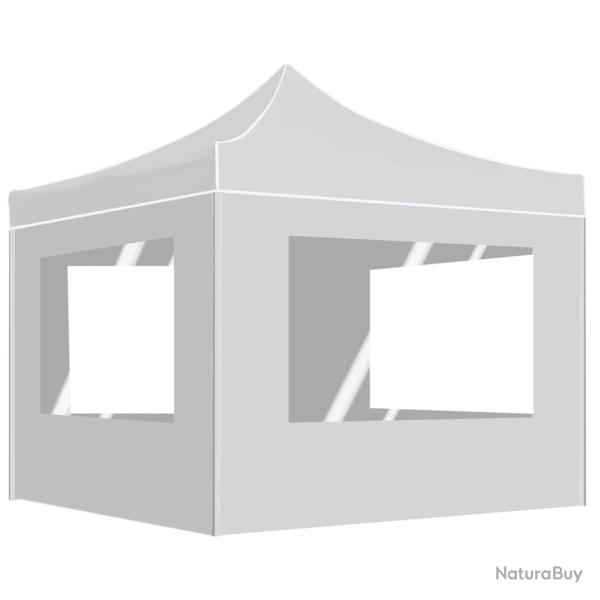 Tente de rception pliable avec parois Aluminium 2x2 m Blanc alsavelo