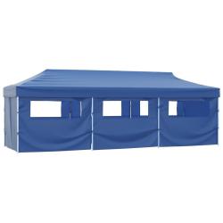 Tente de r&eacute;ception pliable avec 8 parois 3x9 m Bleu alsavelo