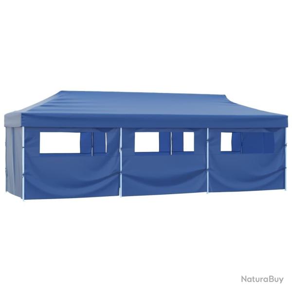 Tente de r�ception pliable avec 8 parois 3x9 m Bleu alsavelo