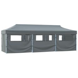 Tente de r&eacute;ception pliable avec 8 parois 3 x 9 m Anthracite alsavelo