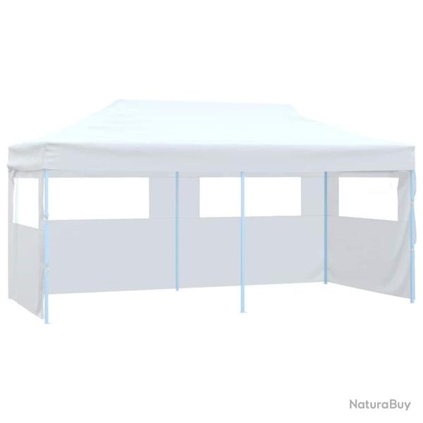 Tente de rception pliable avec 4 parois 3x6 m Acier Blanc alsavelo