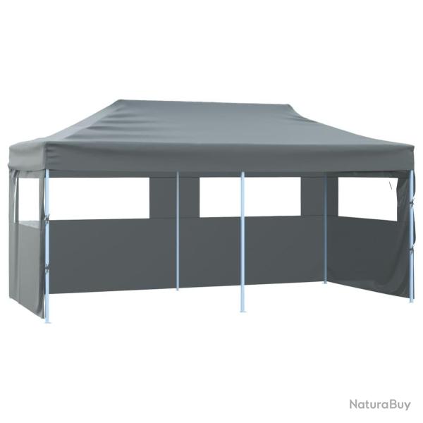 Tente de r�ception pliable avec 4 parois 3x6 m Acier Anthracite alsavelo