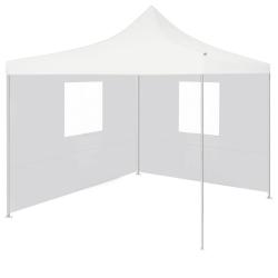 Tente de r&eacute;ception pliable avec 2 parois 3x3 m Acier Blanc