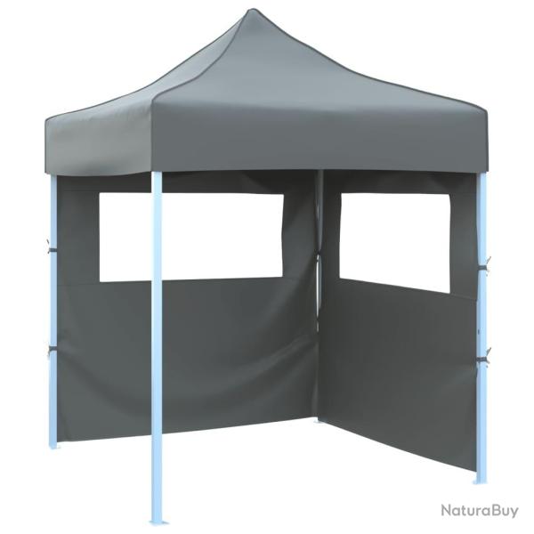 Tente de r�ception pliable avec 2 parois 2x2 m Acier Anthracite