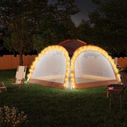 Tente de r&eacute;ception LED et 4 parois 3,6x3,6x2,3 m Gris et orange