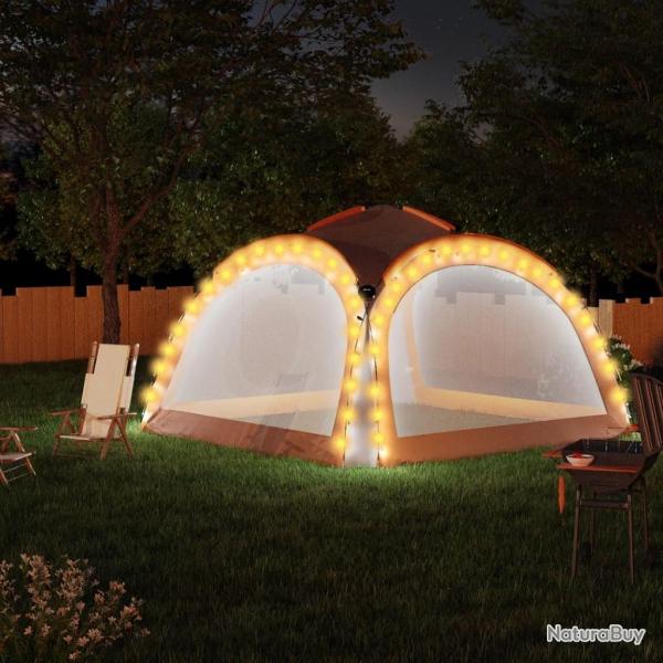 Tente de r�ception LED et 4 parois 3,6x3,6x2,3 m Gris et orange