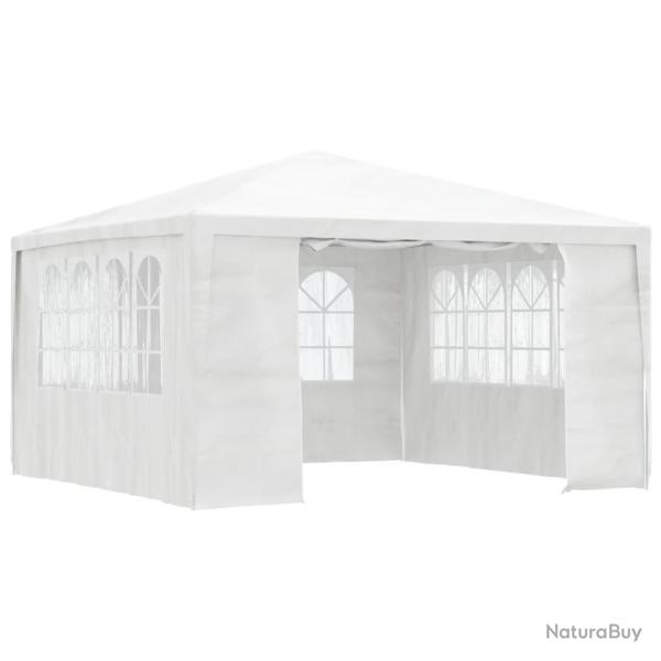 Tente de r�ception avec parois lat�rales 4x4 m Blanc 90 g/m�