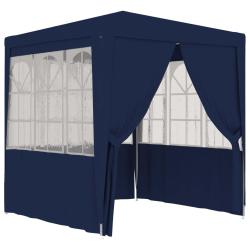 Tente de r&eacute;ception avec parois lat&eacute;rales 2x2 m Bleu 90 g/m&sup2;
