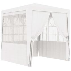 Tente de r&eacute;ception avec parois lat&eacute;rales 2x2 m Blanc 90 g/m&sup2;