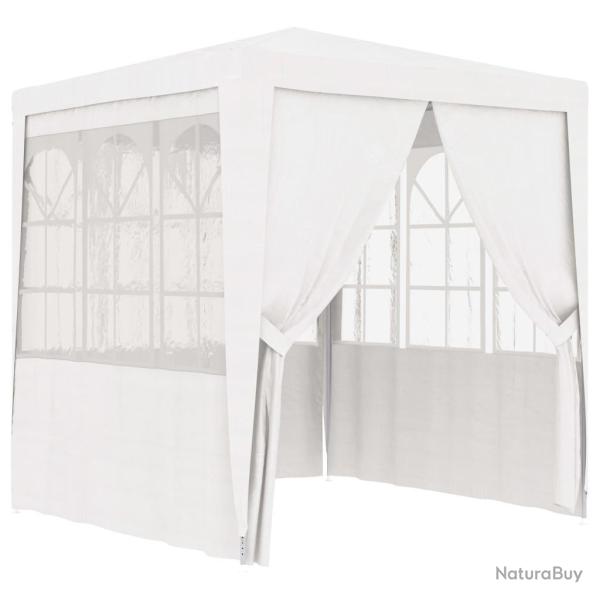 Tente de r�ception avec parois lat�rales 2,5x2,5m Blanc 90 g/m�