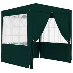 Tente de r&eacute;ception avec parois lat&eacute;rales 2,5x2,5 m Vert 90 g/m&sup2;
