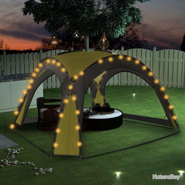 Tente de rception avec LED et 4 parois 3,6x3,6x2,3 m Vert alsavelo