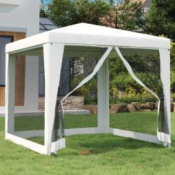 Tente de r&eacute;ception 4 parois lat&eacute;rales en maille 2,5x2,5 m Blanc