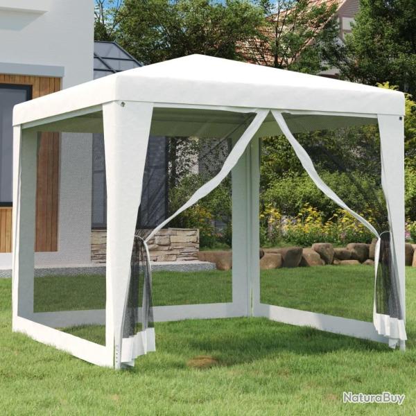 Tente de r�ception 4 parois lat�rales en maille 2,5x2,5 m Blanc alsavelo