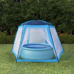 Tente de piscine Tissu 500x433x250 cm Bleu alsavelo