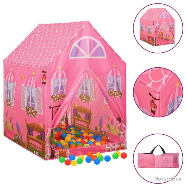 Tente de jeu pour enfants avec 250 balles Rose 69x94x104 cm alsavelo