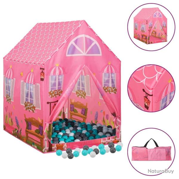 Tente de jeu pour enfants avec 250 balles Rose 69x94x104 cm