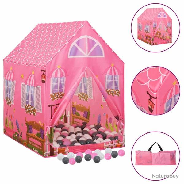 Tente de jeu pour enfants avec 250 balles Rose 69x94x104 cm alsavelo