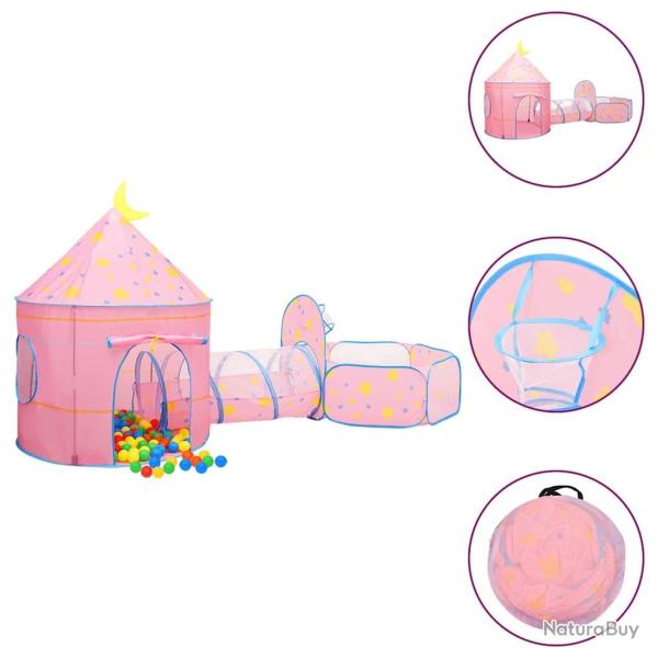 Tente de jeu pour enfants avec 250 balles Rose 301x120x128 cm alsavelo