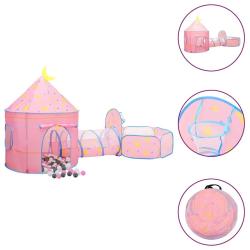 Tente de jeu pour enfants avec 250 balles Rose 301x120x128 cm