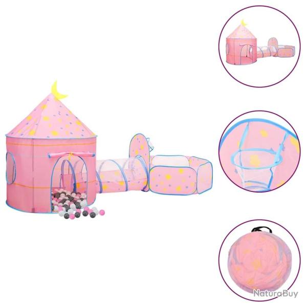 Tente de jeu pour enfants avec 250 balles Rose 301x120x128 cm alsavelo