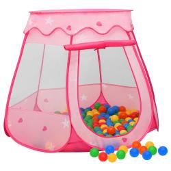 Tente de jeu pour enfants avec 250 balles Rose 102x102x82 cm alsavelo