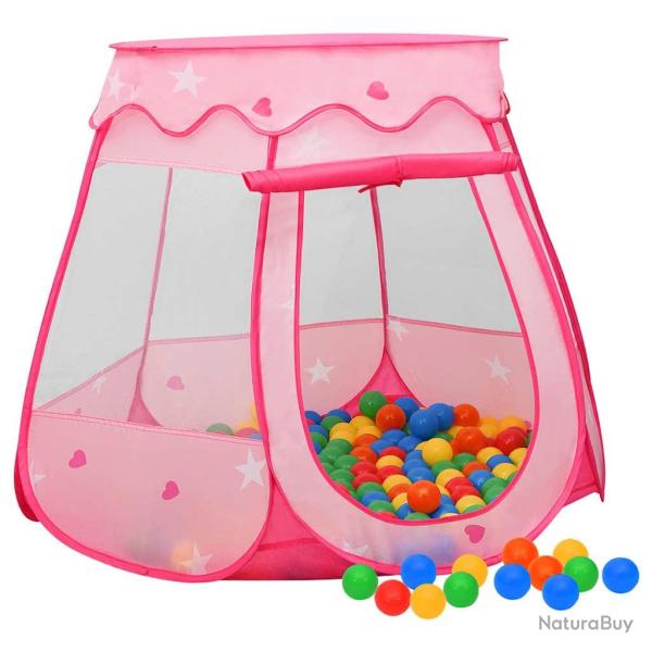 Tente de jeu pour enfants avec 250 balles Rose 102x102x82 cm alsavelo
