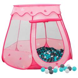 Tente de jeu pour enfants avec 250 balles Rose 102x102x82 cm