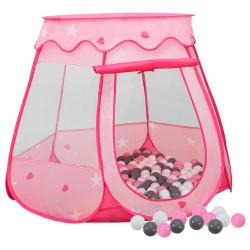 Tente de jeu pour enfants avec 250 balles Rose 102x102x82 cm alsavelo