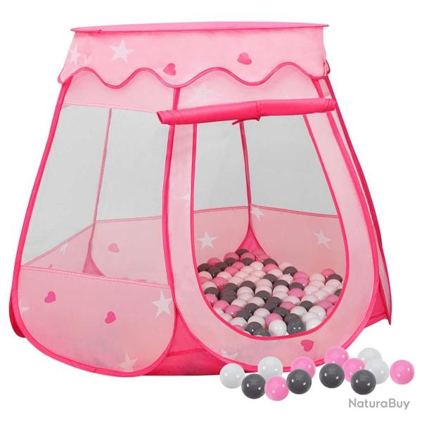 Tente de jeu pour enfants avec 250 balles Rose 102x102x82 cm