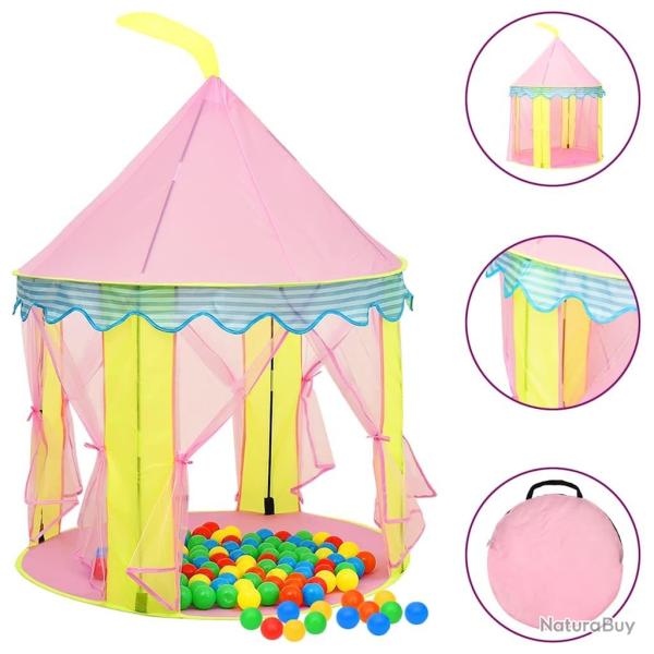 Tente de jeu pour enfants avec 250 balles Rose 100x100x127 cm alsavelo