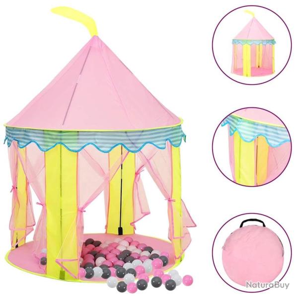 Tente de jeu pour enfants avec 250 balles Rose 100x100x127 cm alsavelo