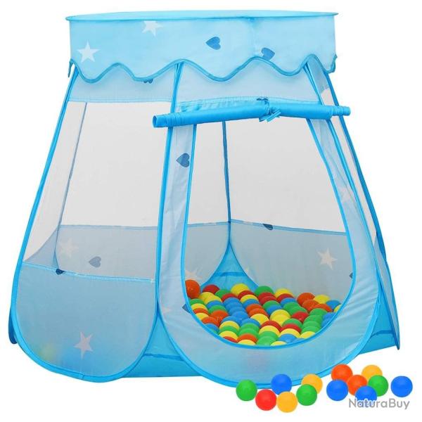Tente de jeu pour enfants avec 250 balles Bleu 102x102x82 cm