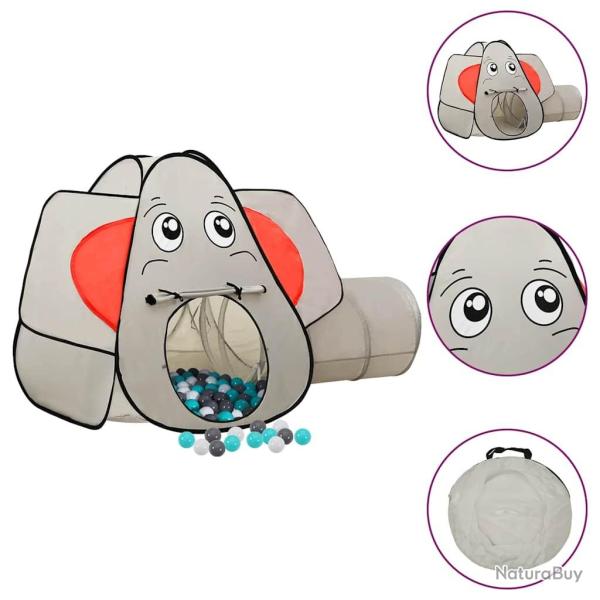 Tente de jeu pour enfants 250 balles �l�phant Gris 174x86x101cm alsavelo
