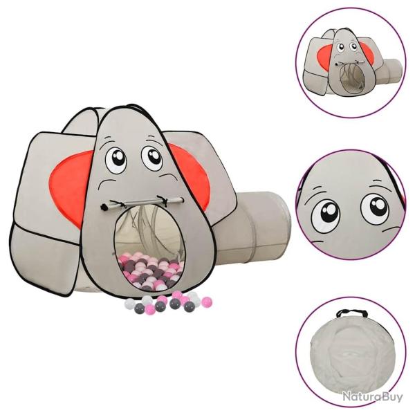 Tente de jeu pour enfants 250 balles �l�phant Gris 174x86x101cm alsavelo