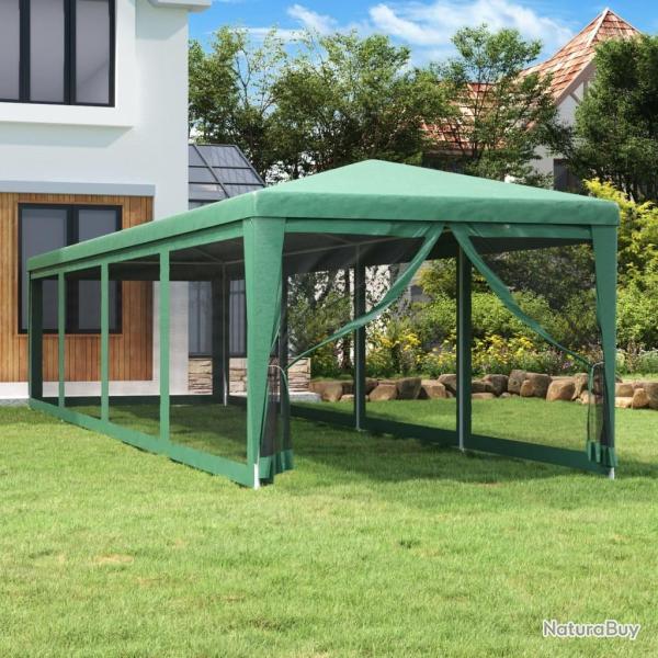 Tente de f�te et 10 parois lat�rales en maille Vert 3x12 m PEHD