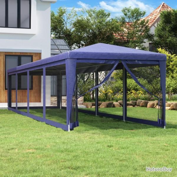 Tente de f�te et 10 parois lat�rales en maille Bleu 3x12 m PEHD alsavelo